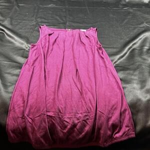 The Loft WOMENS Dark Purple Tank Top Back Zipper Elastic Hem XS NWT